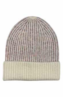 MARCUS ADLER Two-Tone Rib Knit Cuff Beanie