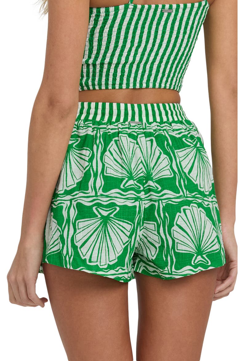 Seashell Cotton Shorts, Alternate, color, KELLY GREEN