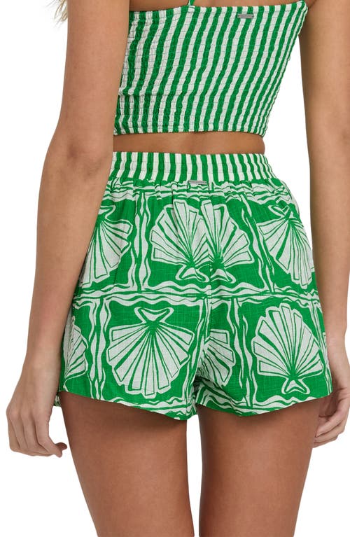 Billabong Seashell Cotton Shorts In Green