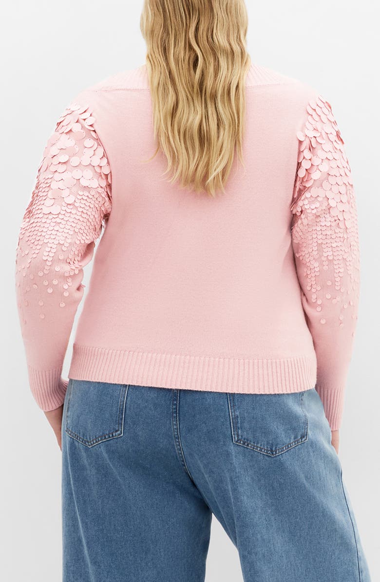 City Chic Braylin Embellished Sweater, Alternate, color, Blushing Bride