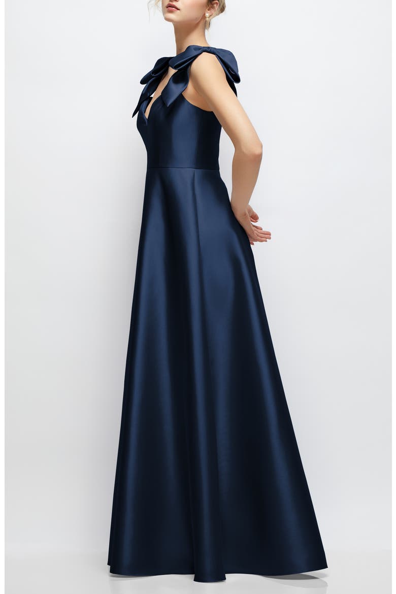 Bow Detail Ball Gown, Alternate, color, MIDNIGHT