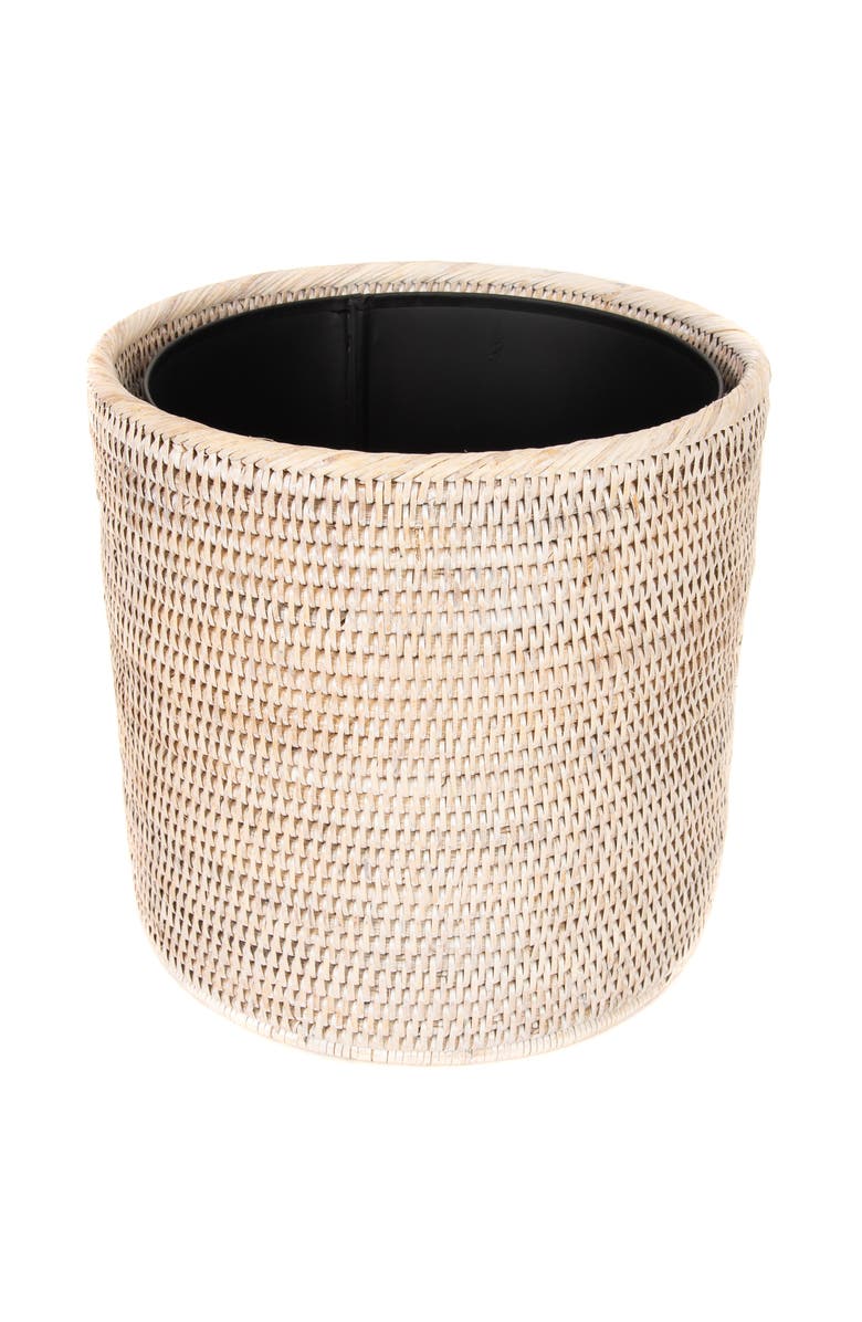 Artifacts Trading Company<sup>™</sup> Artifacts Rattan Round Waste Basket with Metal Liner, Main, color, White Wash