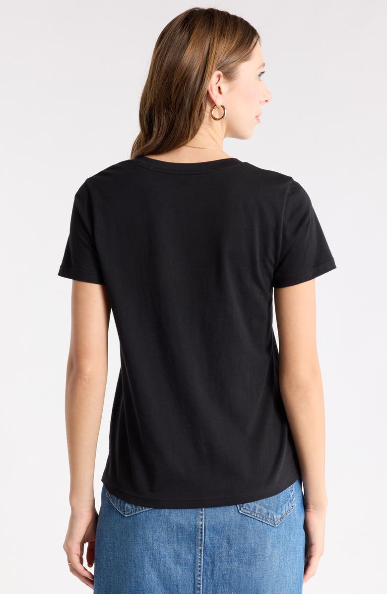 1901 V-Neck Cotton T-Shirt, Alternate, color, Black