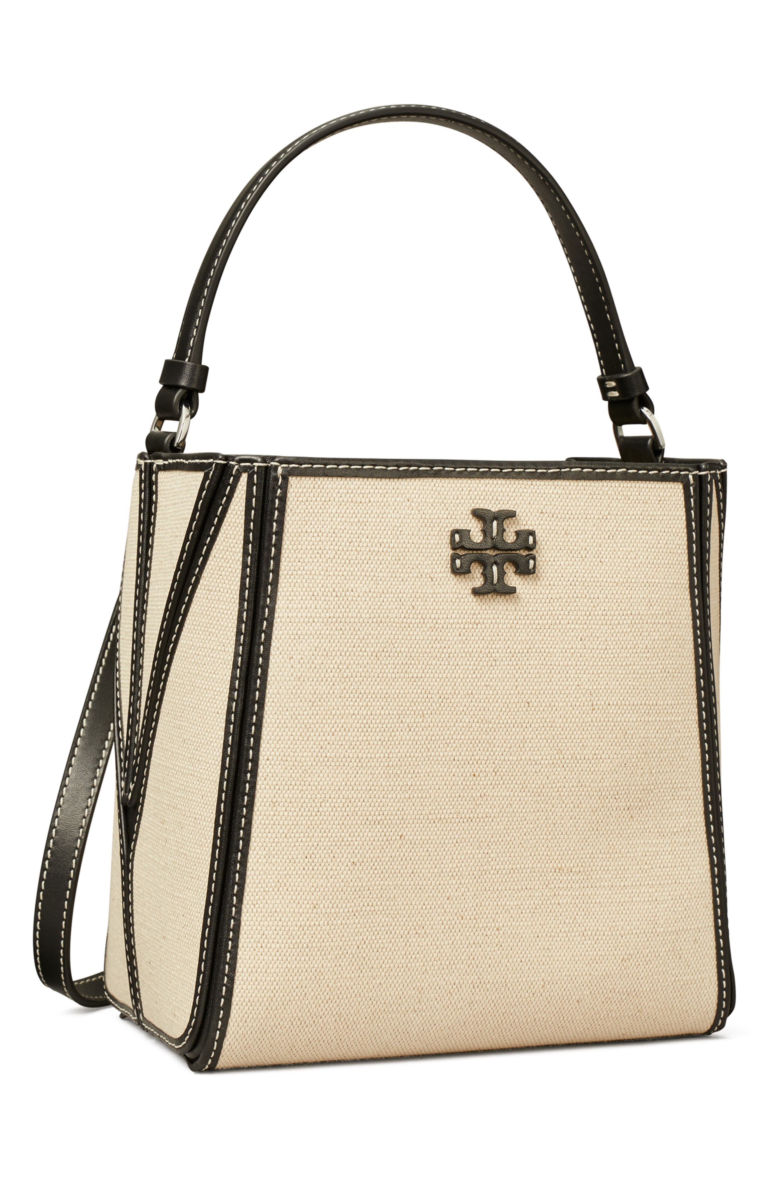 Tory Burch Small McGraw Canvas Bucket Bag, Alternate, color, 