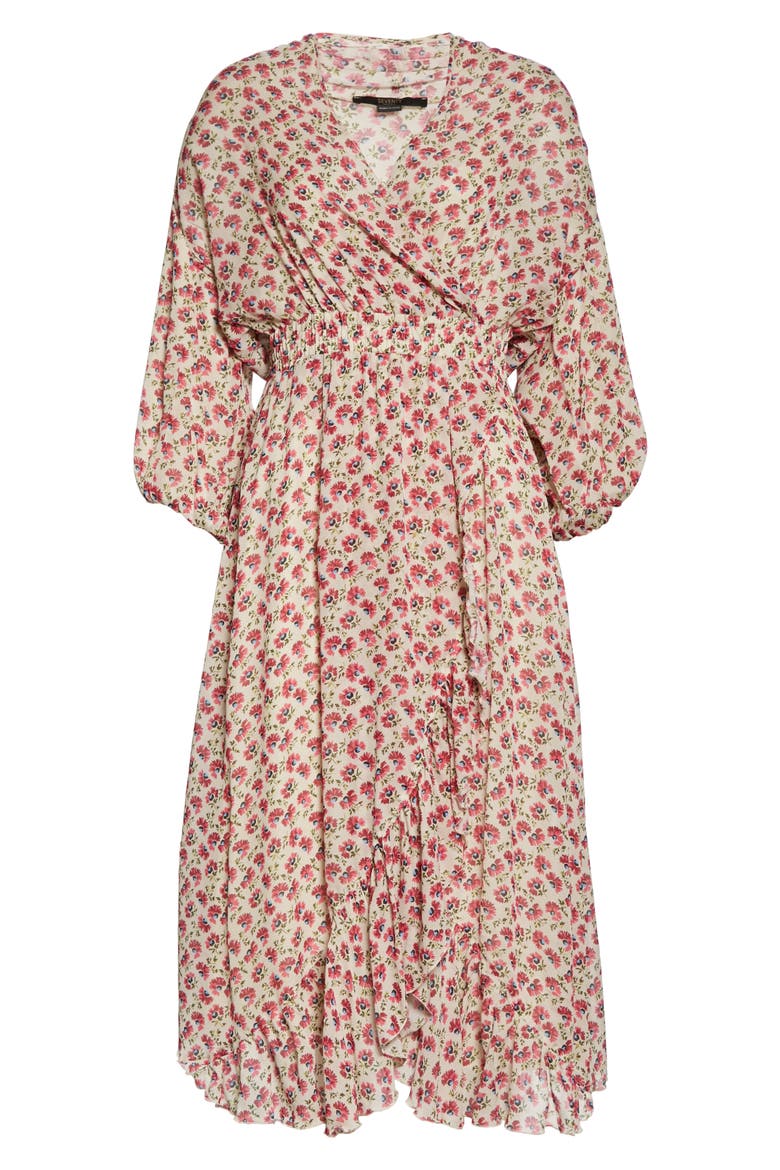 Print Long Sleeve Dress, Alternate, color, IVORY