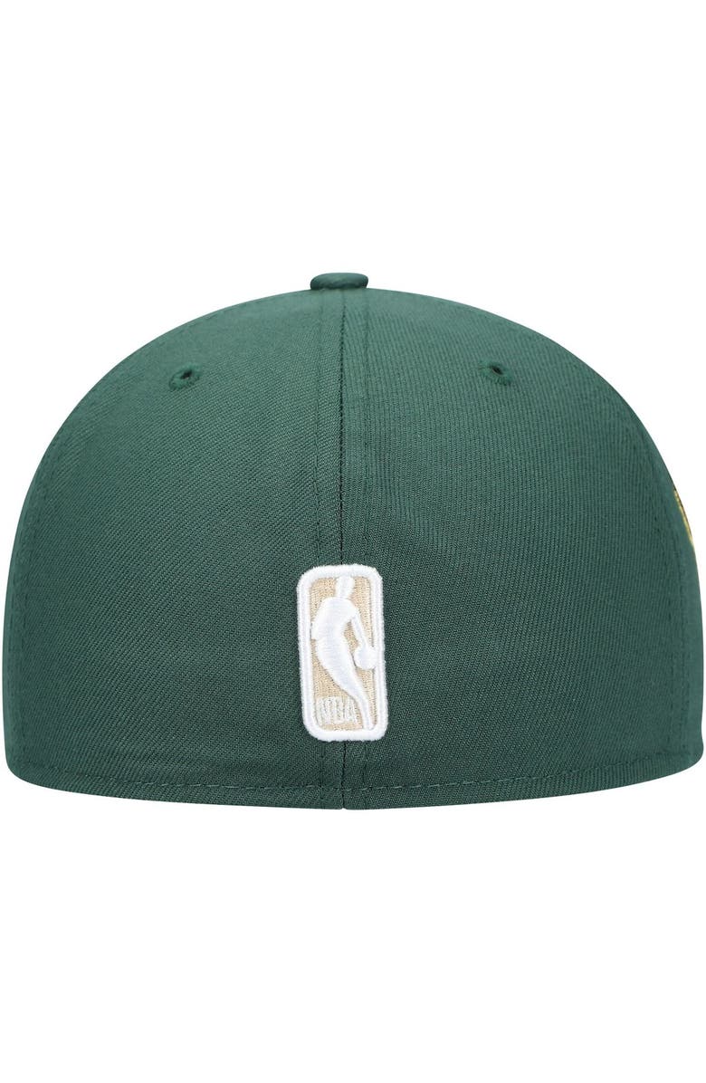 New Era Men's New Era Hunter Green Milwaukee Bucks 2021 NBA Champs Retro Pop Undervisor 59FIFTY Fitted Hat, Alternate, color,