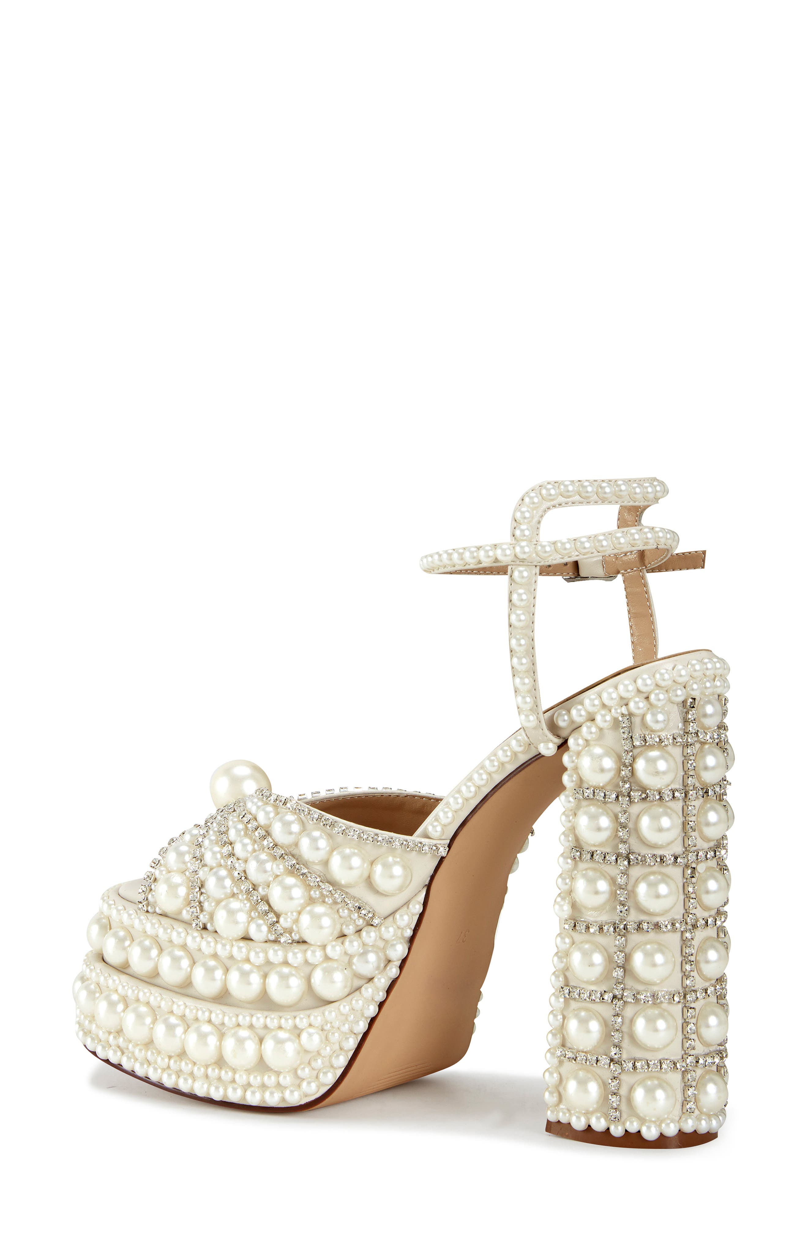 AZALEA WANG Astrella Ankle Strap Platform Sandal, Alternate, color, White