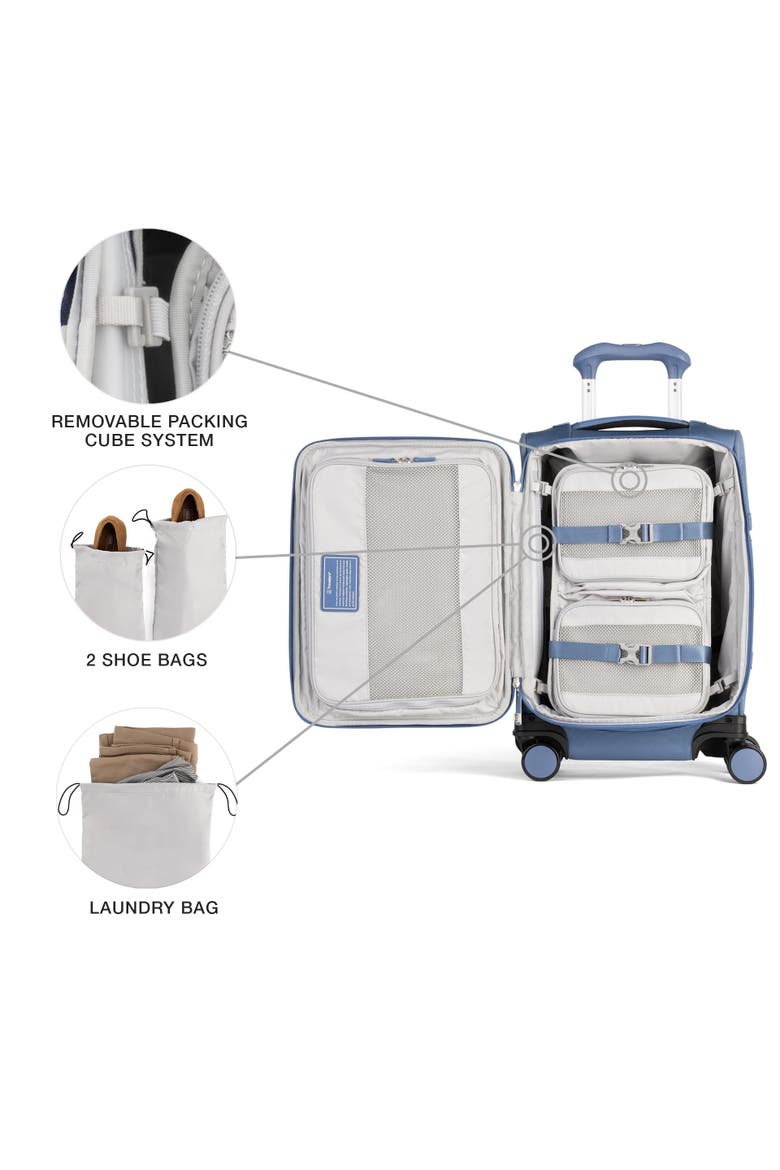 Versapack + Lightweight Softside Expandable 21" Carry On Spinner Luggage, Alternate, color, Elemental Blue