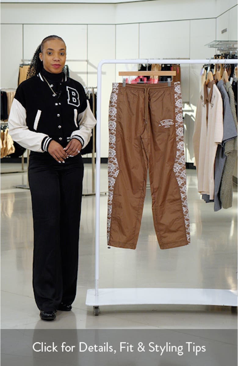 Francesca Floral Lace Nylon Track Pants, sales video thumbnail