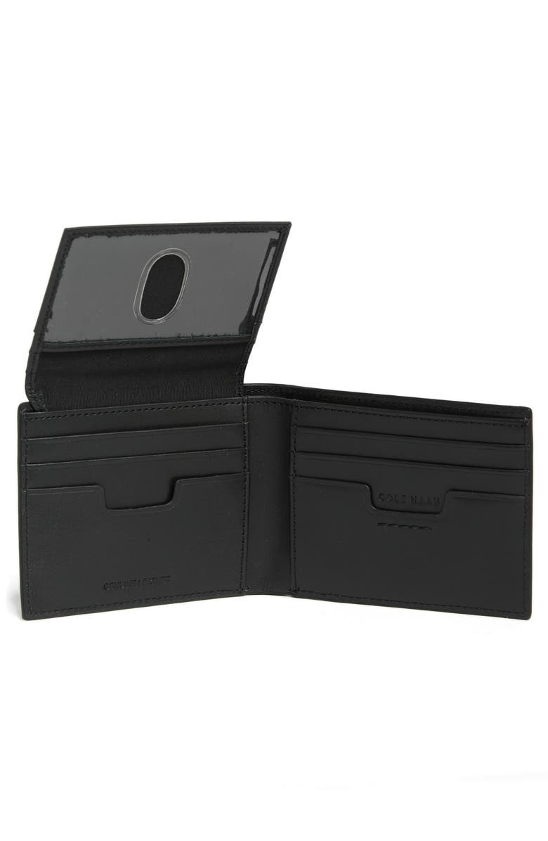 Cole Haan Brogue Leather Passcase Wallet, Alternate, color, Black