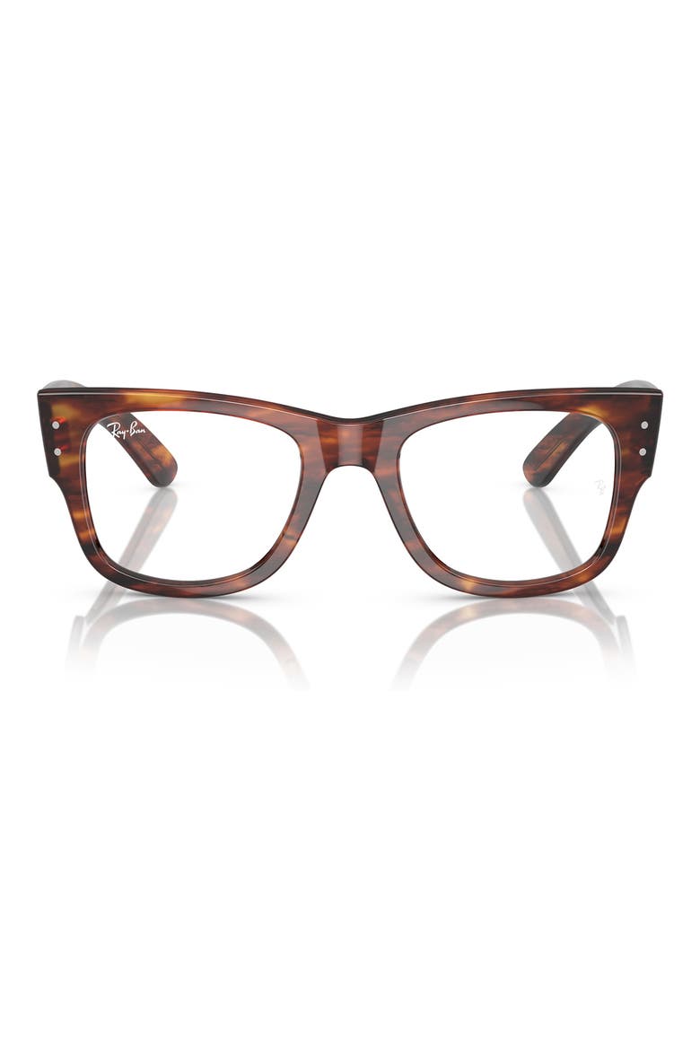 Mega Wayfarer 51mm Square Optical Glasses, Main, color, STRIPED HAVA