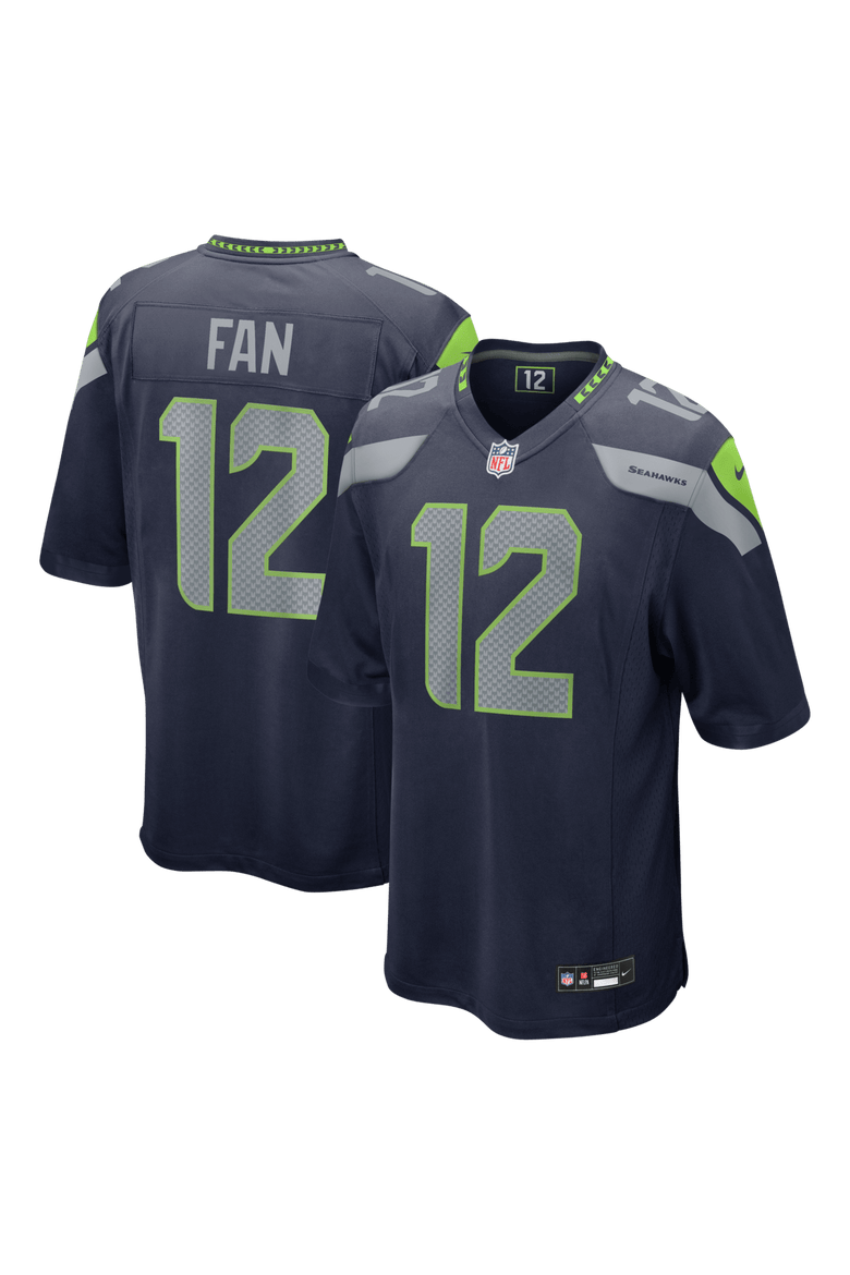 Men's Nike 12s  College Navy Seattle Seahawks Team Game Jersey, Alternate, color, College Navy
