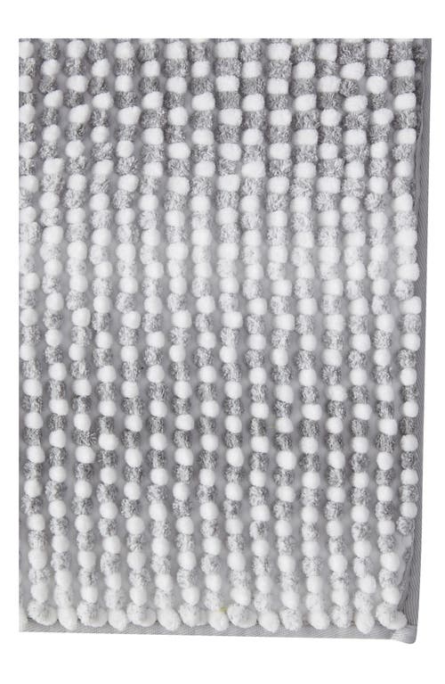 Vcny Home Heathered Stripe Memory Foam Bath Rug In Grey