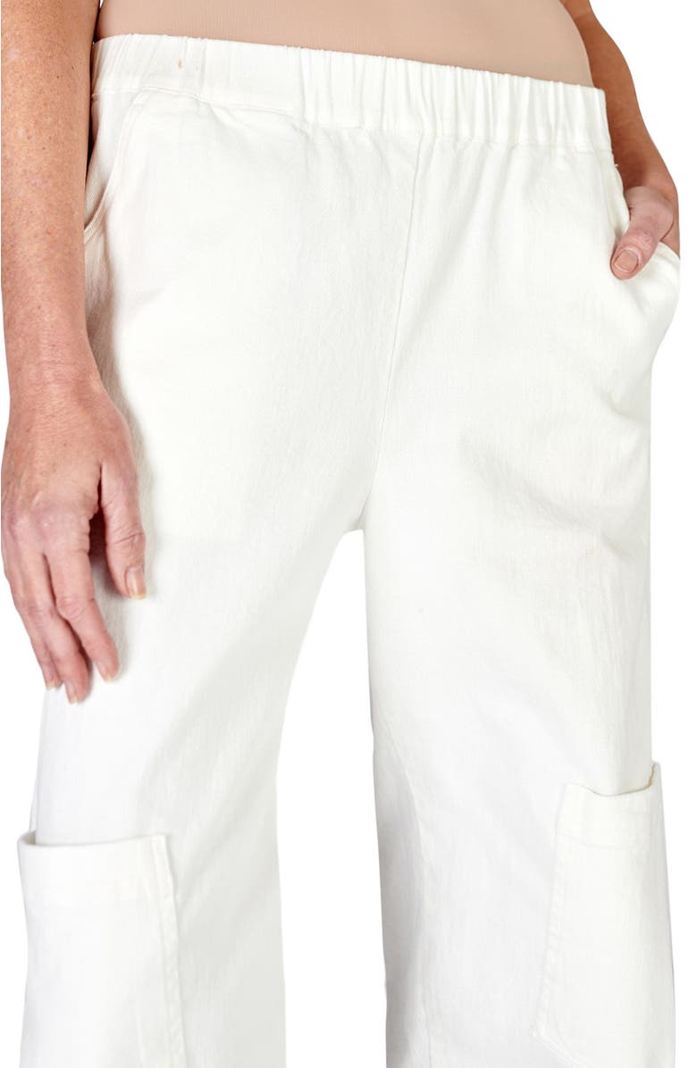 Alembika Relaxed, slightly tapered white denim pants, Alternate, color, 