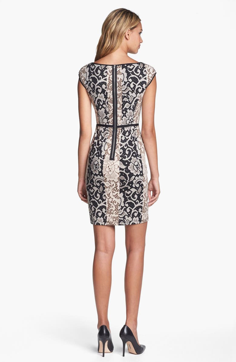 Maggy London Mixed Print Ponte Knit Sheath Dress, Alternate, color,