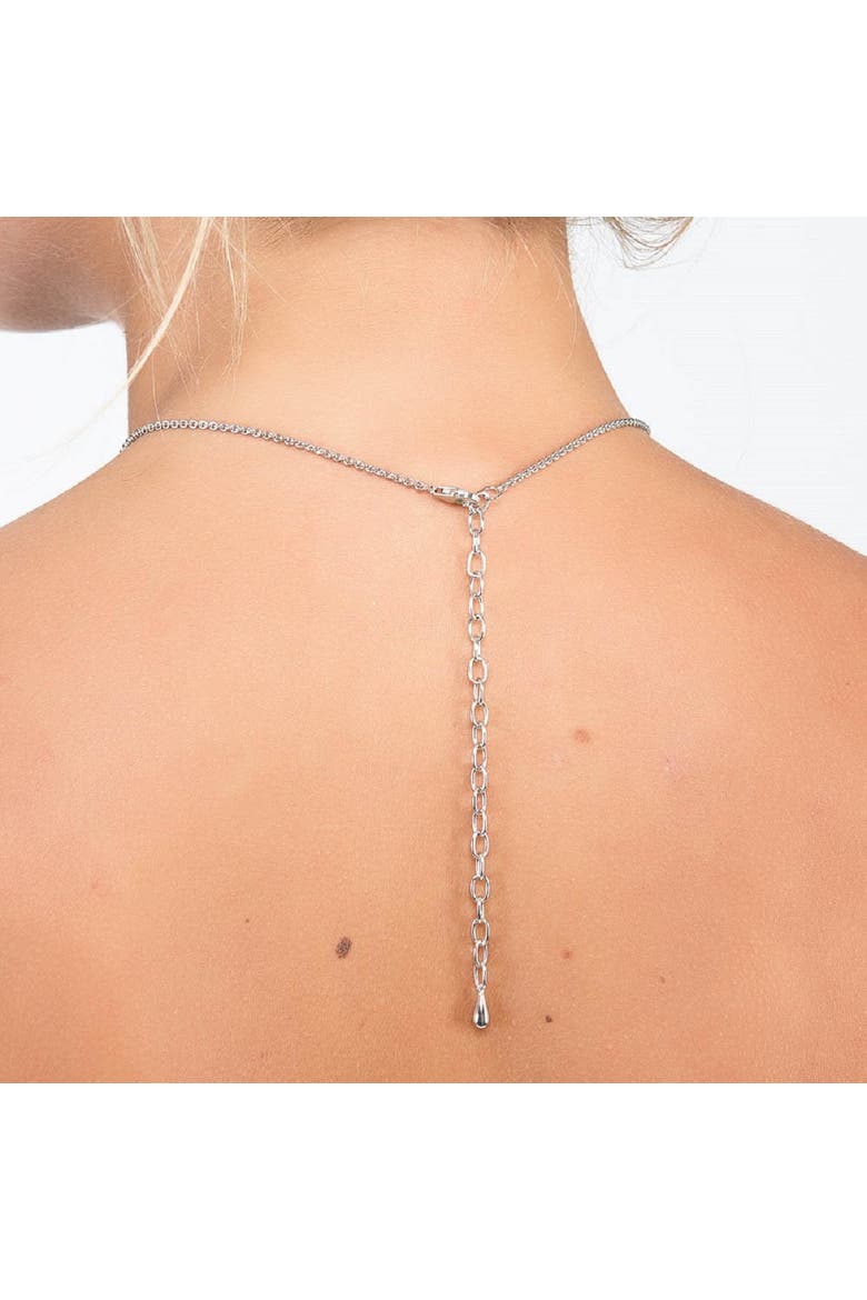Waterfall V Necklace, Alternate, color, Sterling Silver