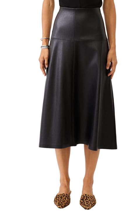 Faux Leather Midi Skirt