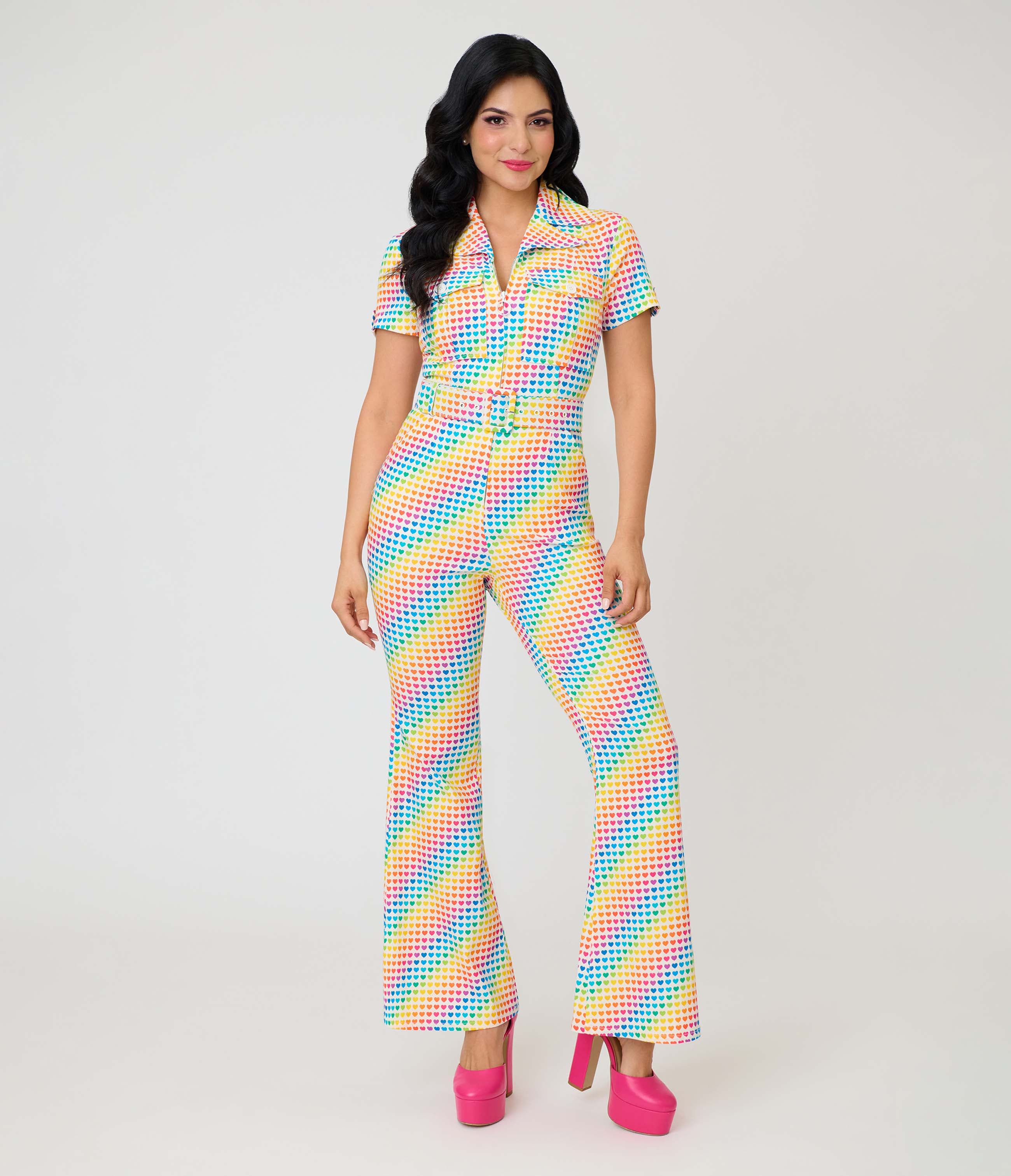 Smak Parlour Retro Flare Jumpsuit In Multi