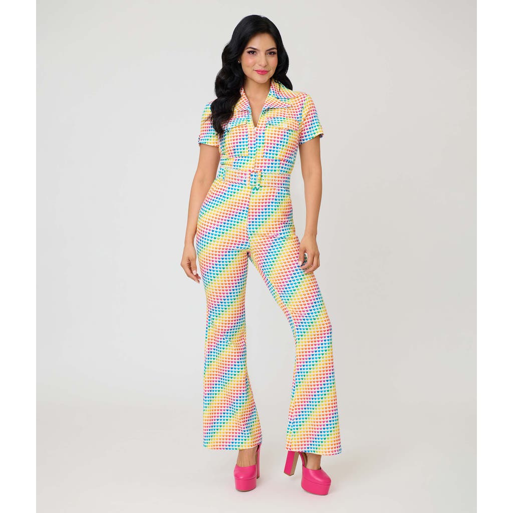 Smak Parlour Retro Flare Jumpsuit In Multi