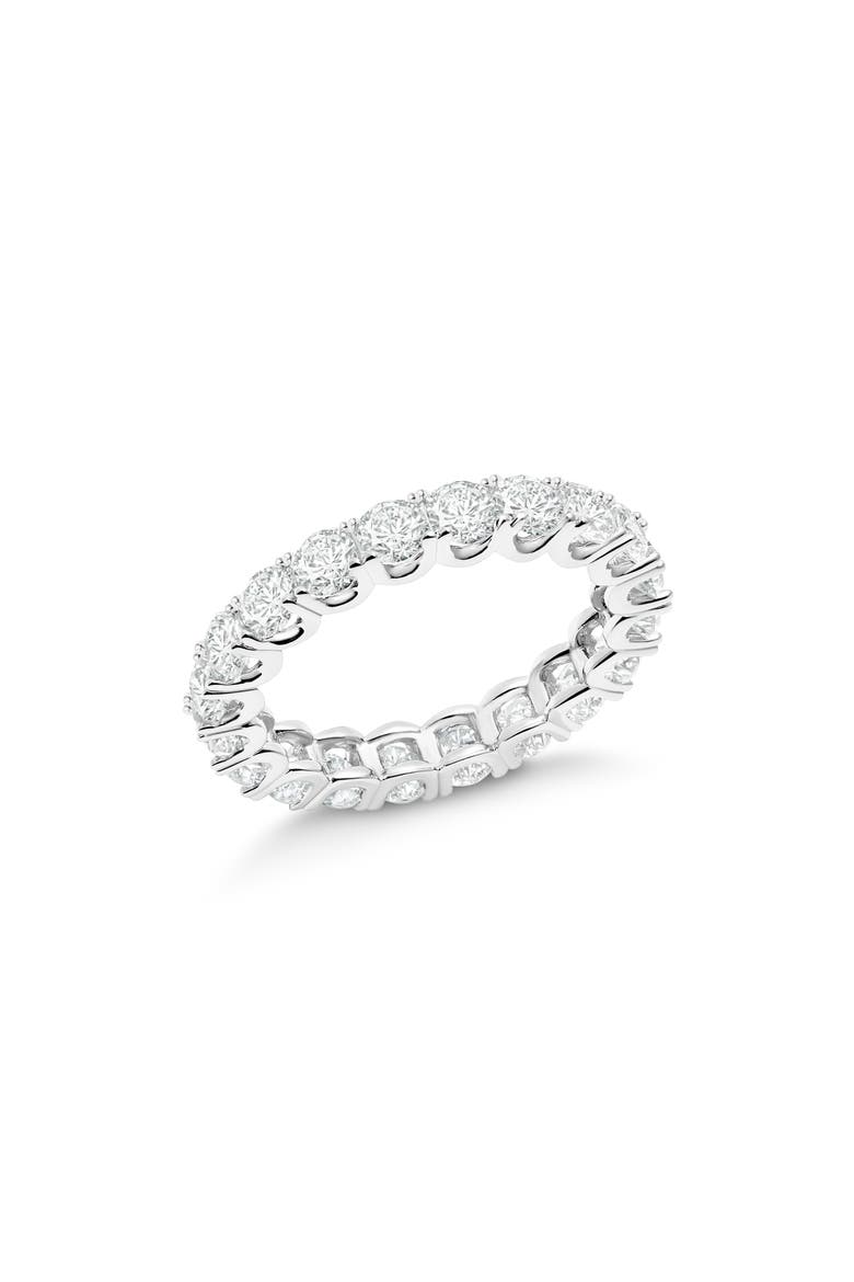Round-Cut Cubic Zirconia Eternity Ring, Main, color, PURE PLATINUM/ CLEAR STONE
