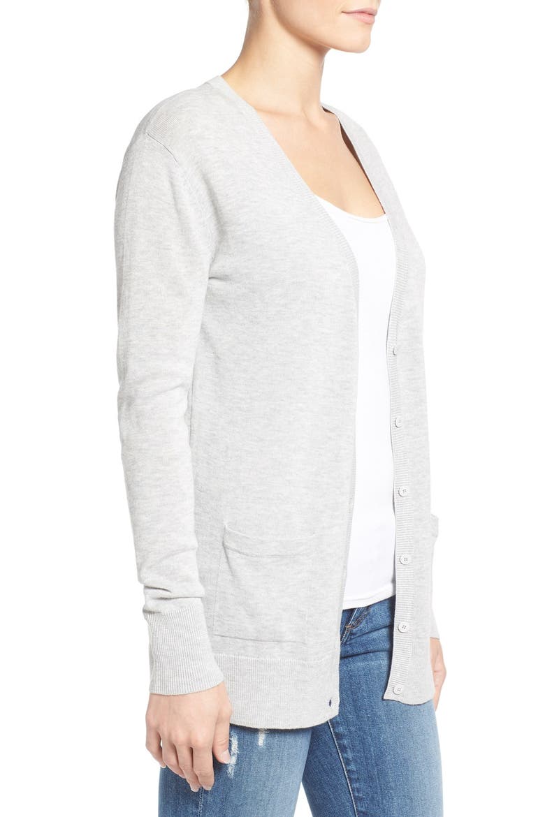 V-Neck Cardigan, Alternate, color, GREY LIGHT HEATHER