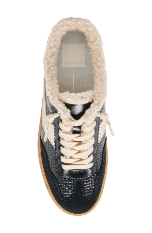 Dolce Vita Notice Slide Plush Sneakers Black Woven Leather In Black
