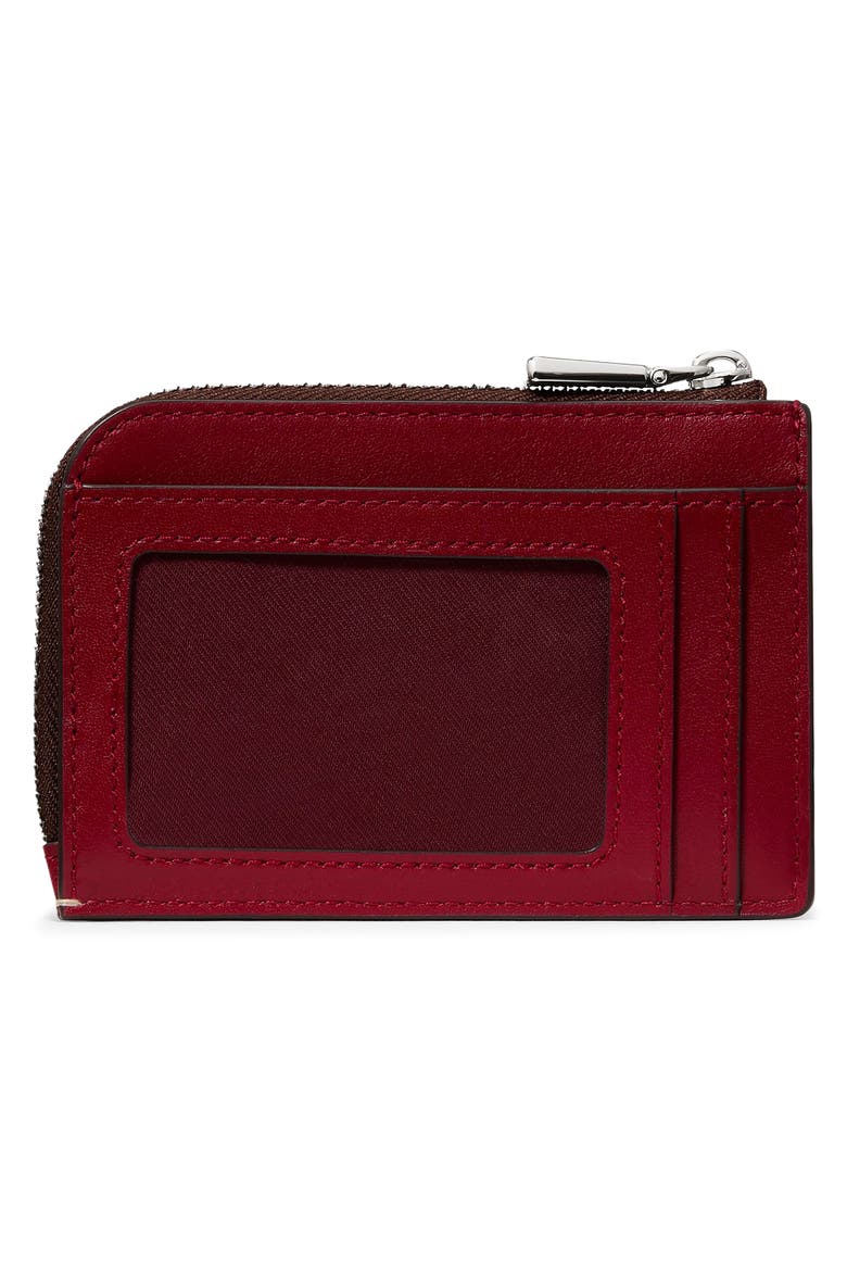 Giraffe Print Leather Mini Zip Card Case, Alternate, color, MULTI