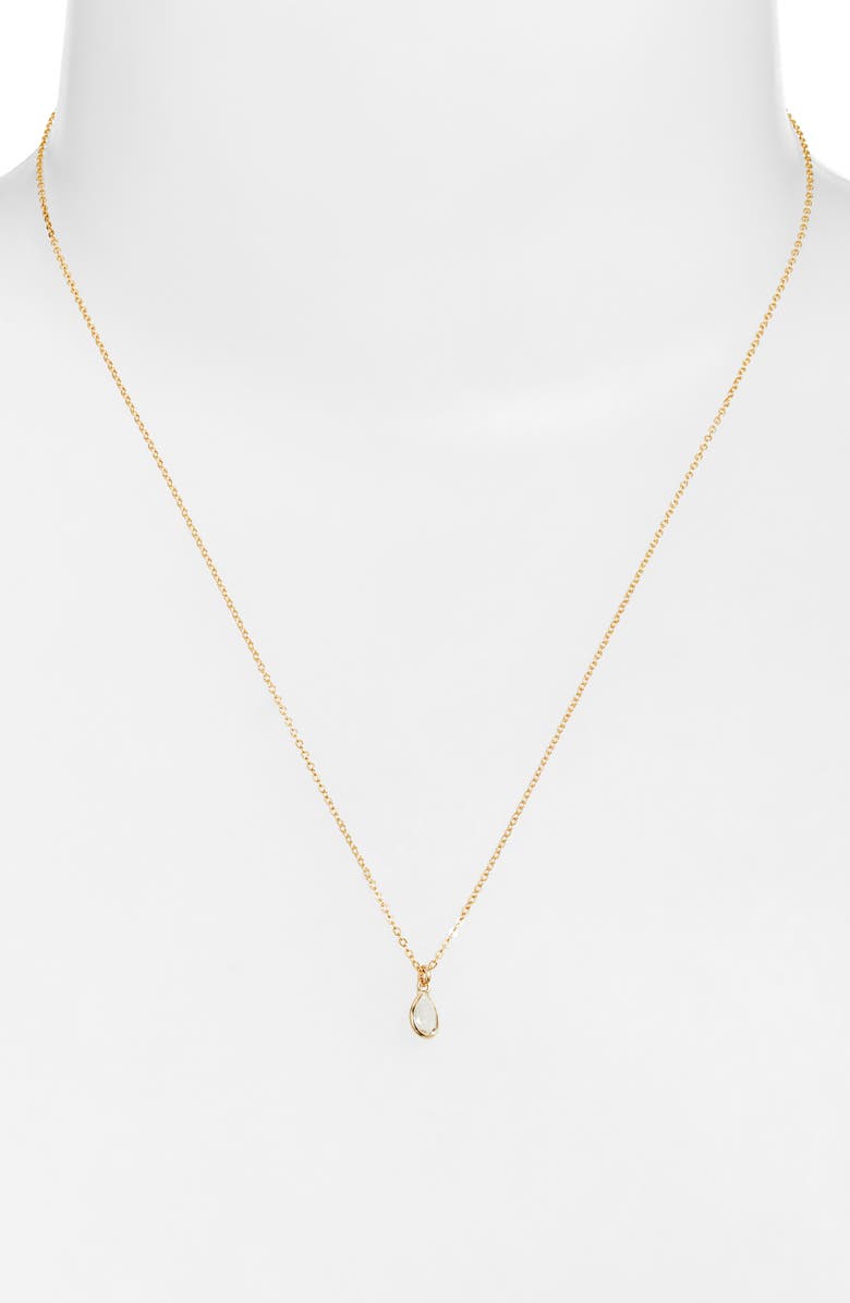 Set & Stones Everett White Topaz Pendant Necklace, Alternate, color, Gold