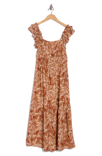 Lucky Brand Ruffle Strap Tiered Midi Sundress