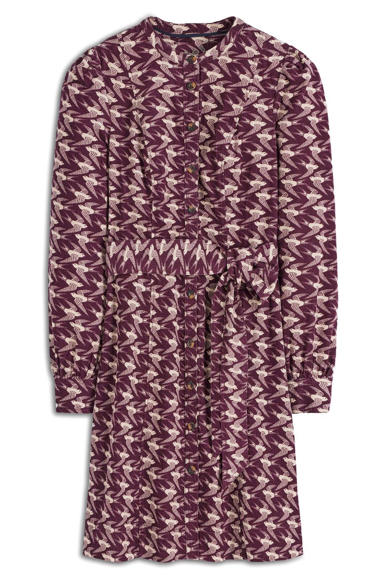 Bre Corduroy Short Dress, Alternate, color, DARK CHERRY SWOOPING SWALLOW
