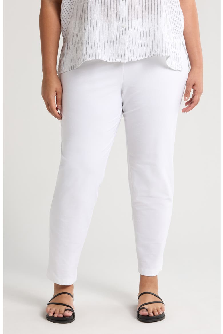 Stretch Crepe Slim Ankle Pants, Main, color, WHITE