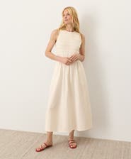 Pact Organic Cotton Coastal Double Gauze Smocked Dress