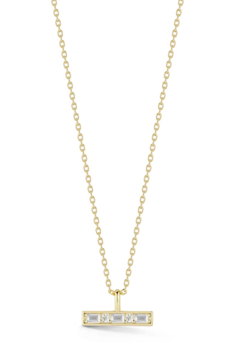 Cubic Zirconia Bar Pendant Necklace, Main, color, GOLD