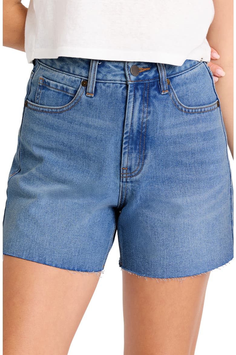Riley Raw Hem High Waist Denim Shorts, Alternate, color, PACIFIC WASH