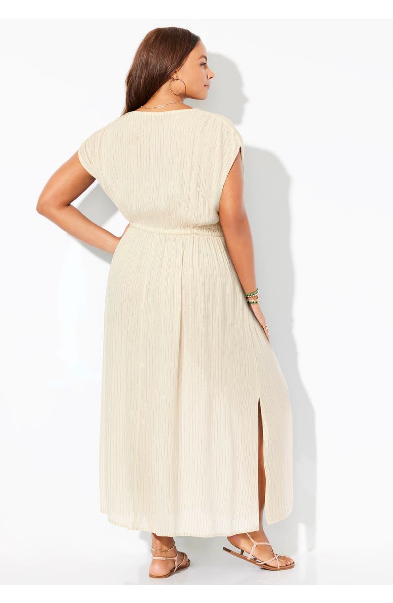 Swimsuits for All Surplice Maxi Cover Up Dress, Alternate, color, Natural Gold