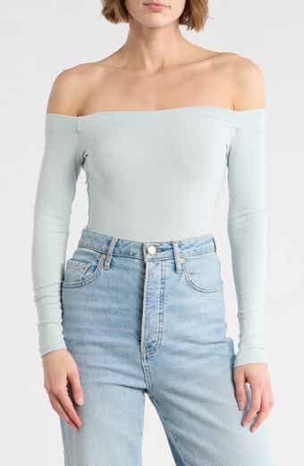 Blu Pepper Long Sleeve Off the Shoulder Top