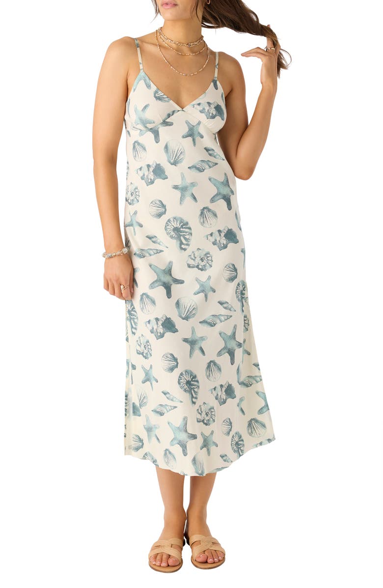 O'Neill Luana Seashell Print Midi Slipdress, Alternate, color,