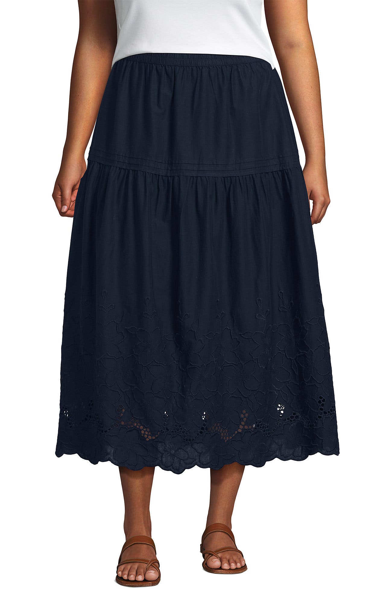 Plus Size Voile Eyelet Maxi Skirt - image 3