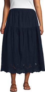 Lands' End Voile Eyelet Maxi Skirt