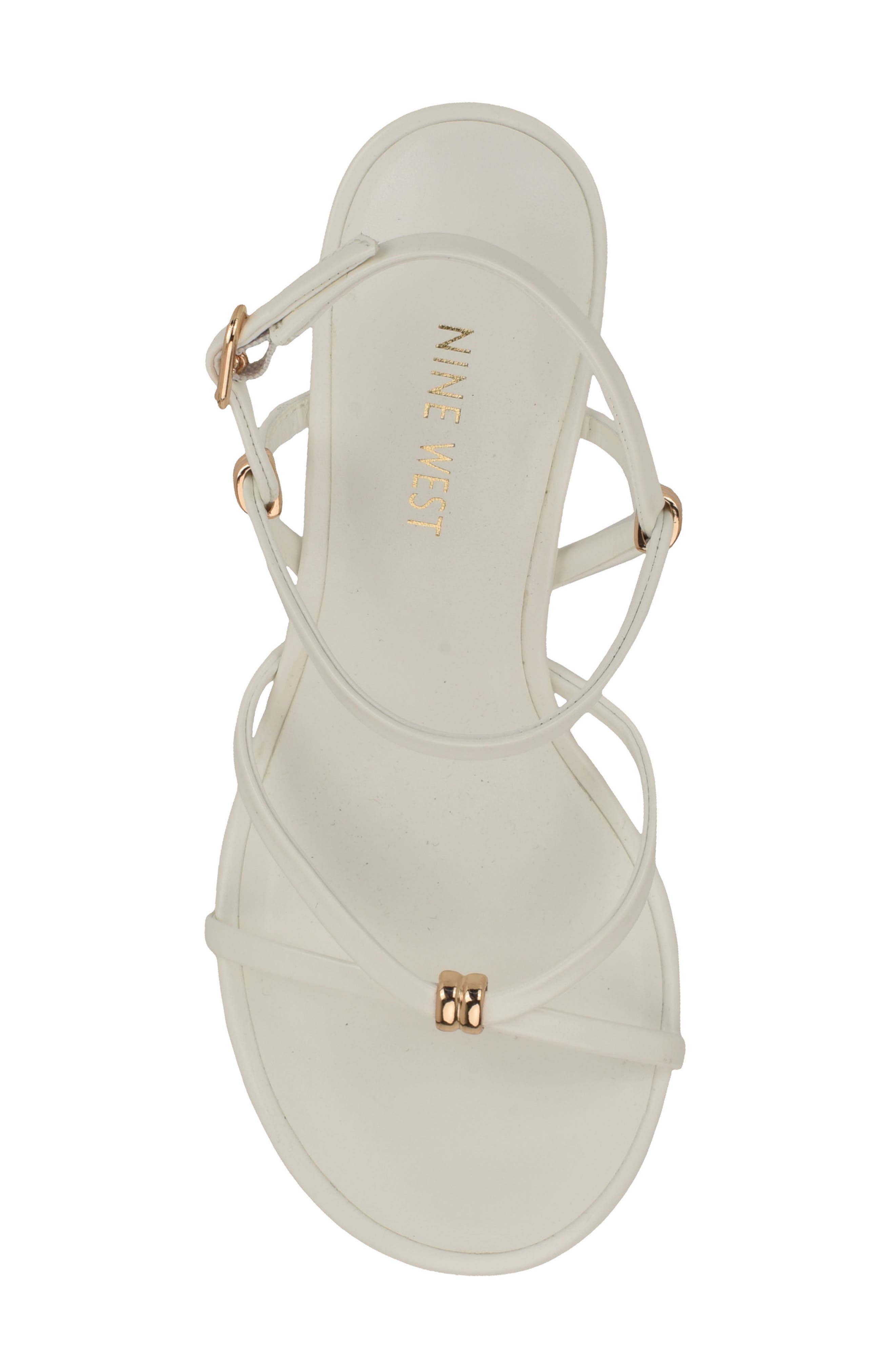 Deklyn Faux Leather Wedge Sandal, Alternate, color, WHITE