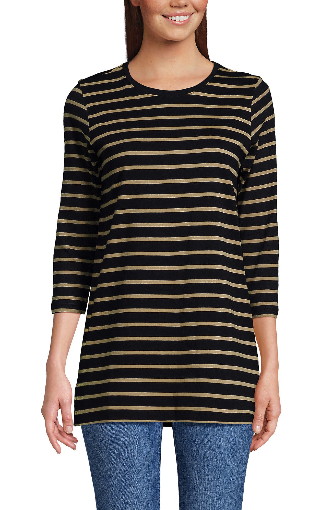 Black/Almond Tan Breton Stripe