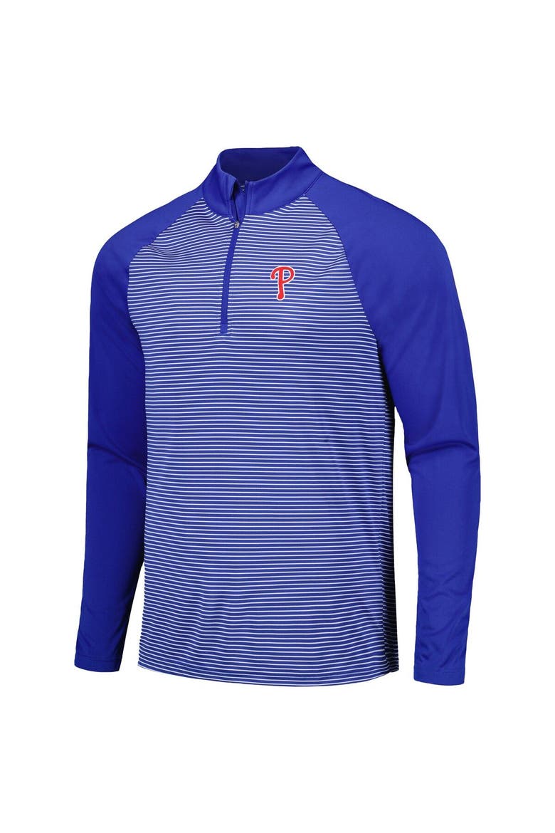 Men's Levelwear Royal Philadelphia Phillies Charter Striped Raglan Quarter-Zip Top, Alternate, color, Royal