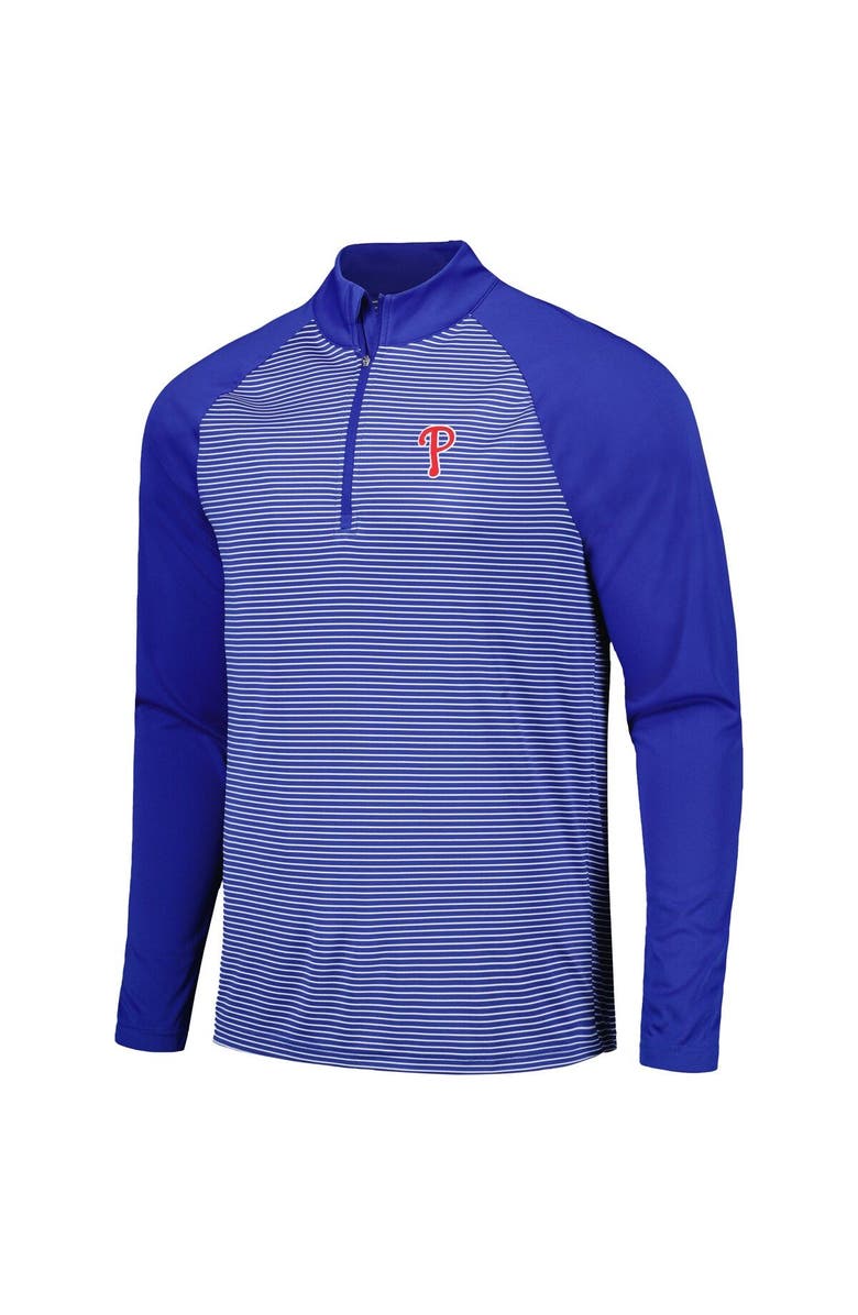 LEVELWEAR Men's Levelwear Royal Philadelphia Phillies Charter Striped Raglan Quarter-Zip Top, Alternate, color, Royal