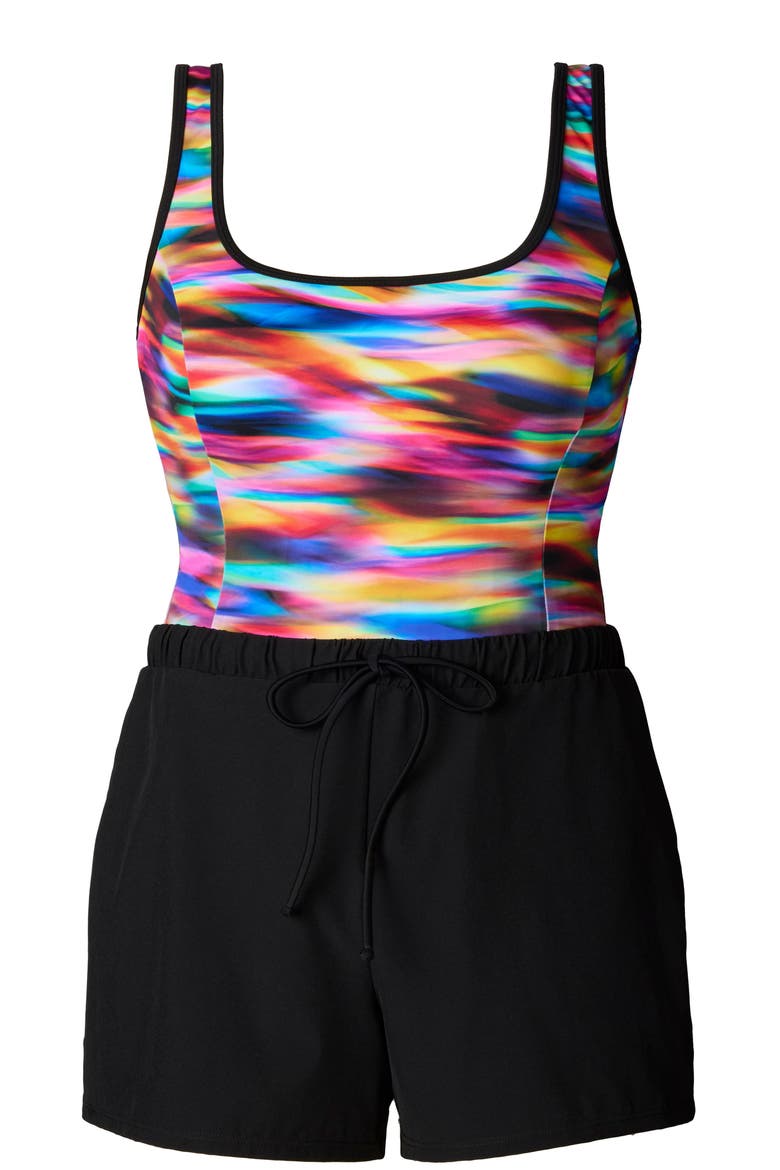 Binded Scoopneck Runaround Chlorine Resistant One-Piece Swimsuit, Alternate, color, Seaglass