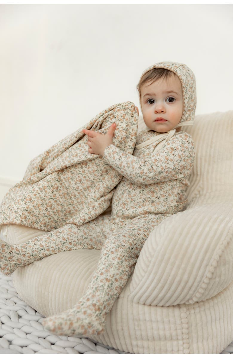 Bebe Bella Allover Ribbed Printed Blanket, Alternate, color, Blue