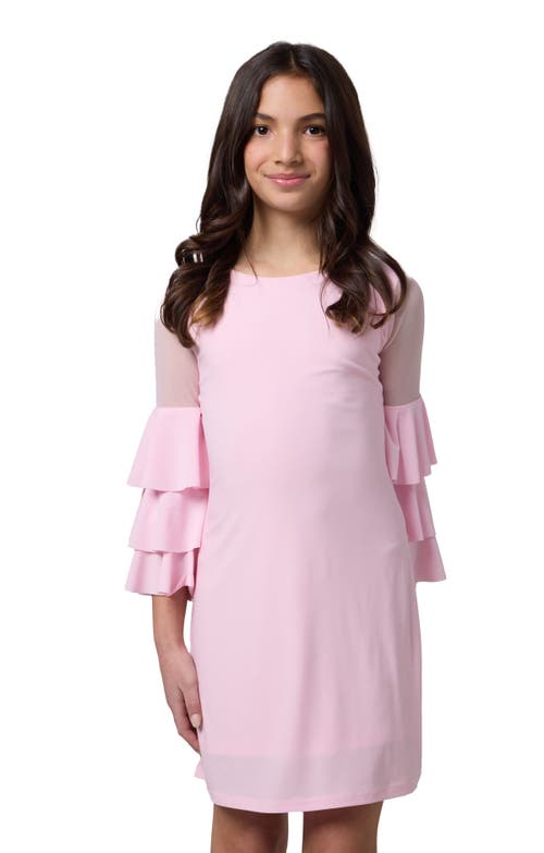 Un Deux Trois Tiered Sleeeve Dress In Pink