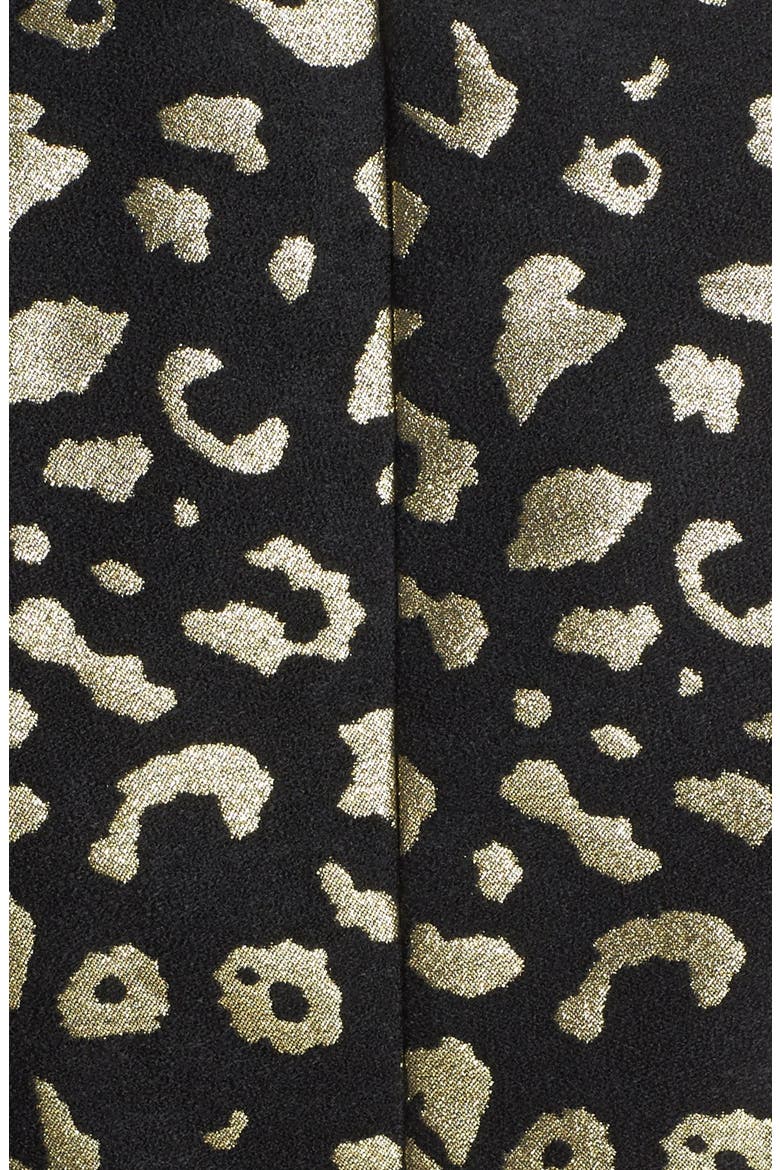 'Sweet Life' Foiled Leopard Sheath Dress, Alternate, color, BLACK