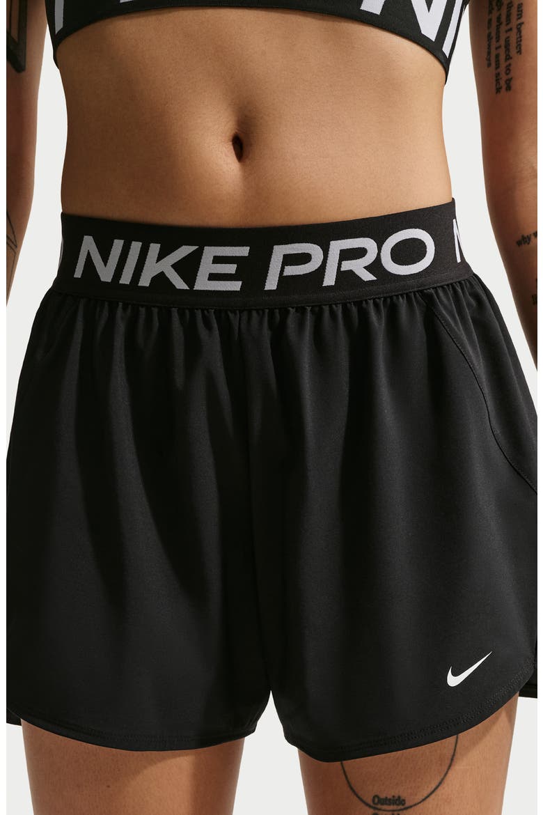 Pro Dri-FIT Shorts, Alternate, color, BLACK/ WHITE