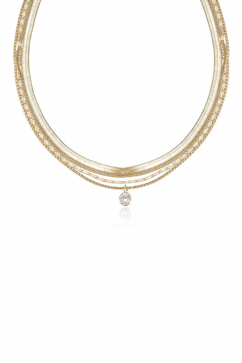 Layered Chain Pendant Necklace, Alternate, color, GOLD
