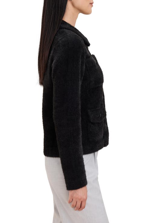 Fuzzy Patch Pocket Jacket
